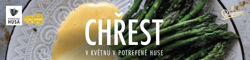 Asparagus in Potrefená husa restaurant
