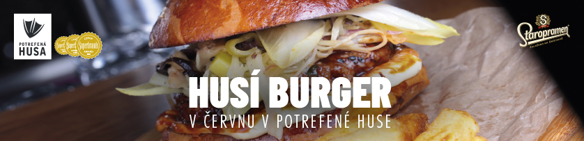 Husí burger v Potrefené huse Platnéřská